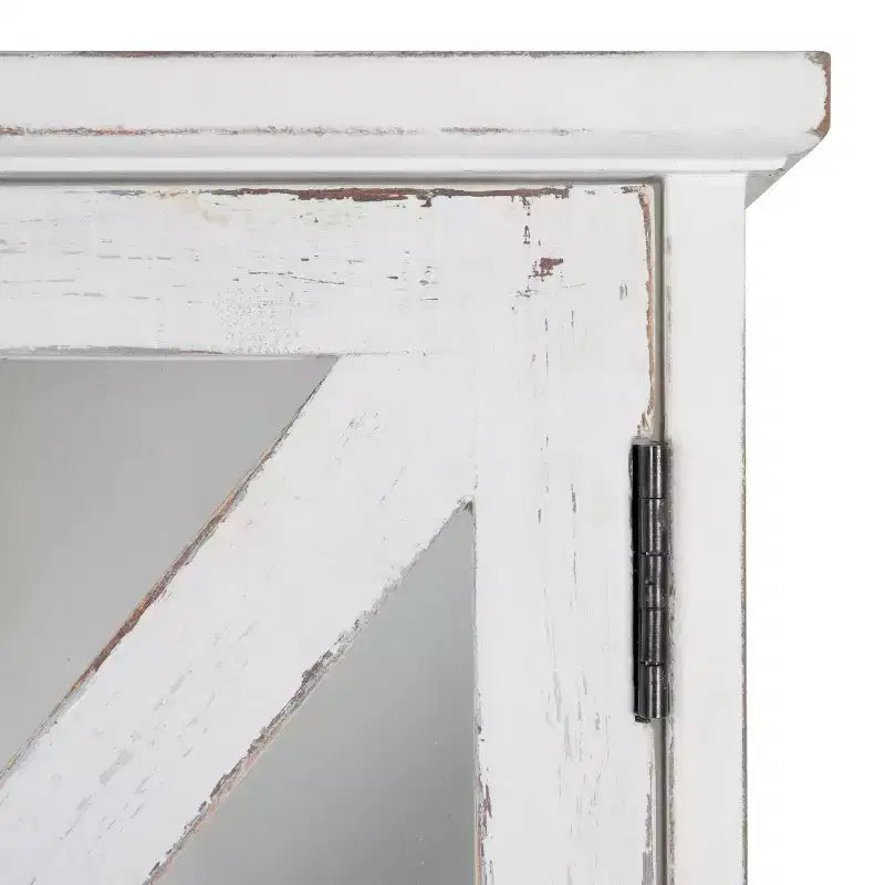 Meuble mural décoratif rustique en bois blanc