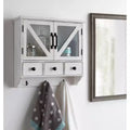 Meuble mural décoratif rustique en bois blanc