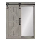 Decorative Wood Wall Storage Cabinet with Vanity Mirror Rustic Gray - Kate & Laurel All Things Decor: 3-Tier Floating Shelf No Assembly Required
