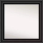 32" x 32" Non-Beveled Colonial Bathroom Wall Mirror Black - Amanti Art: Square Wall Mount Modern Style
