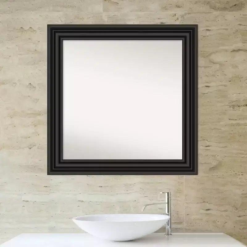 Miroir mural de salle de bain noir