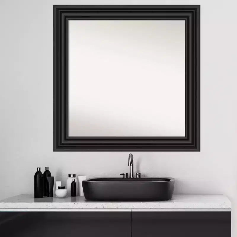 Miroir mural de salle de bain noir