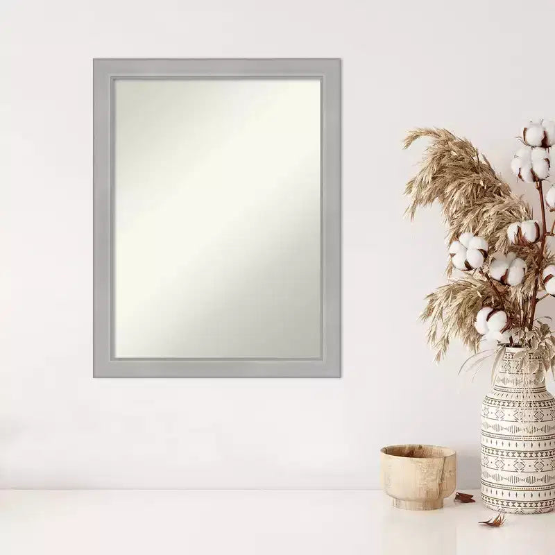 Miroir Mural Étroit en Nickel Brossé