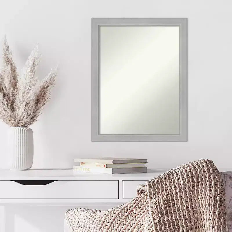 Miroir Mural Étroit en Nickel Brossé