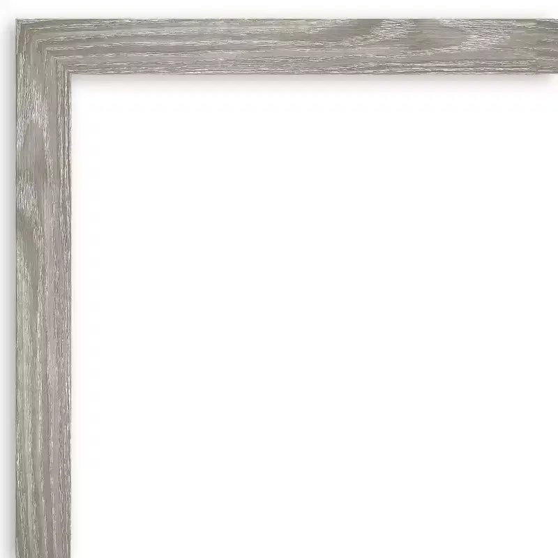 Miroir mural carré effet bois grisé