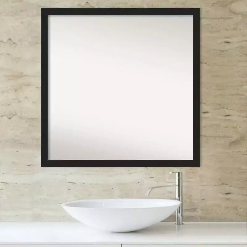 Miroir mural de salle de bain noir métallique brossé
