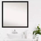 Miroir mural de salle de bain noir métallique brossé