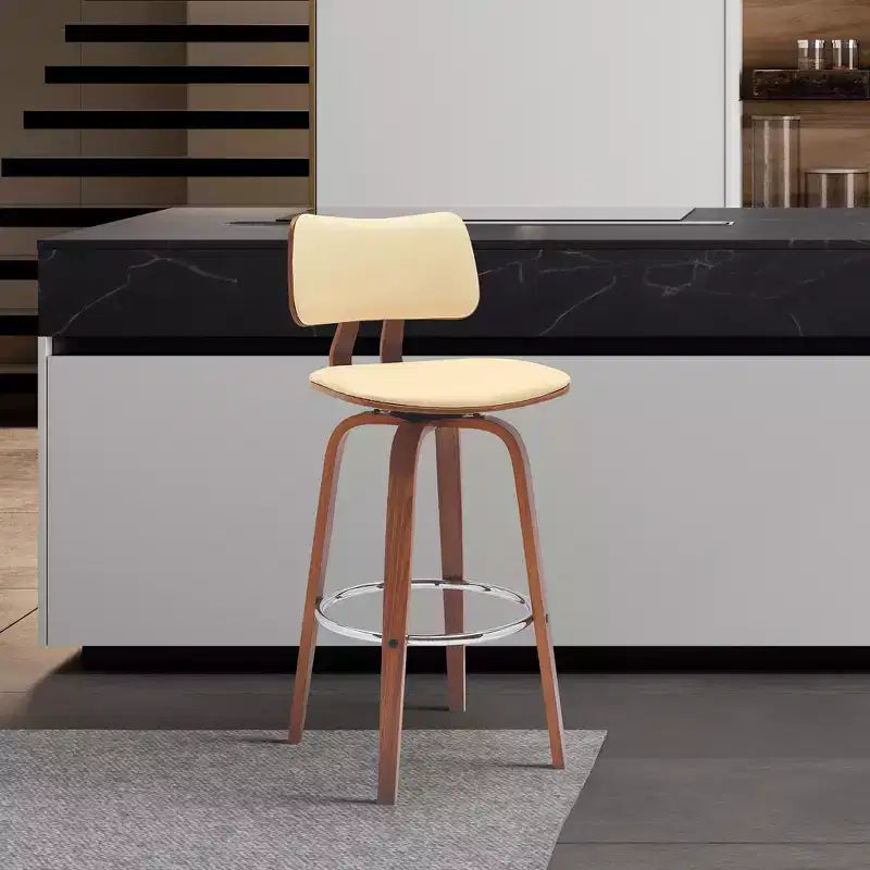 Tabouret de bar pivotant et rembourré