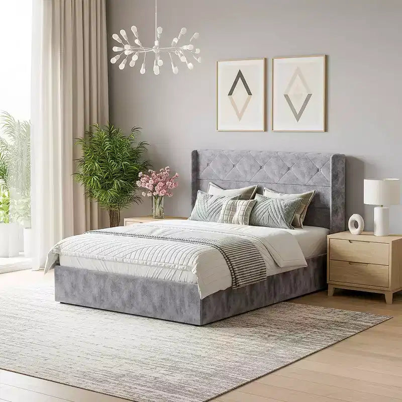 Lit coffre à vérins silencieux