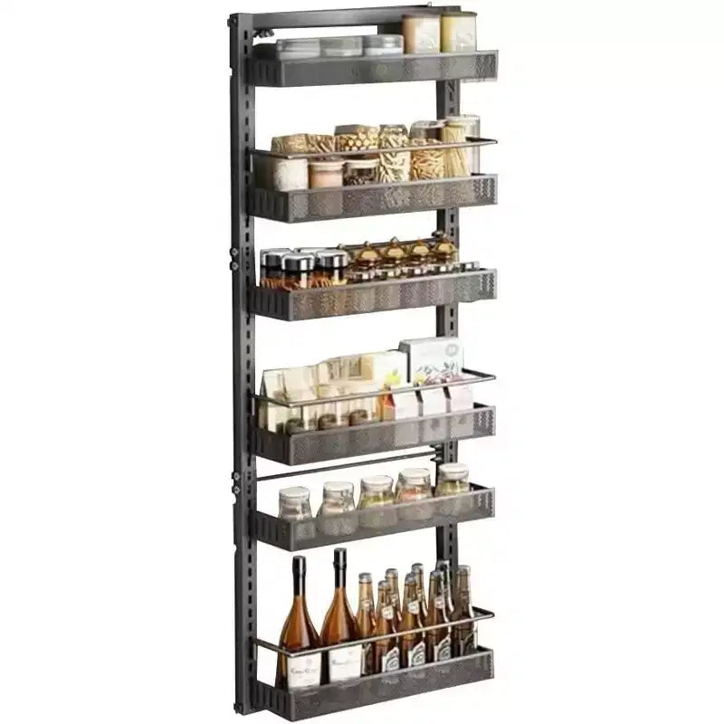 6 Tier Hanging Over Door Spice Rack Pantry Organizers and Storage Organizer D-uty Heavy Metal Over The Door Spice Box Organizer Large