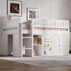 Lit mezzanine avec armoire de rangement