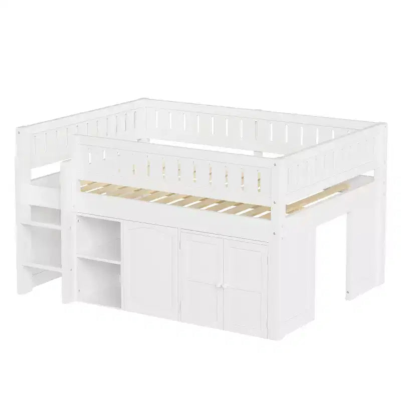Lit mezzanine avec armoire de rangement