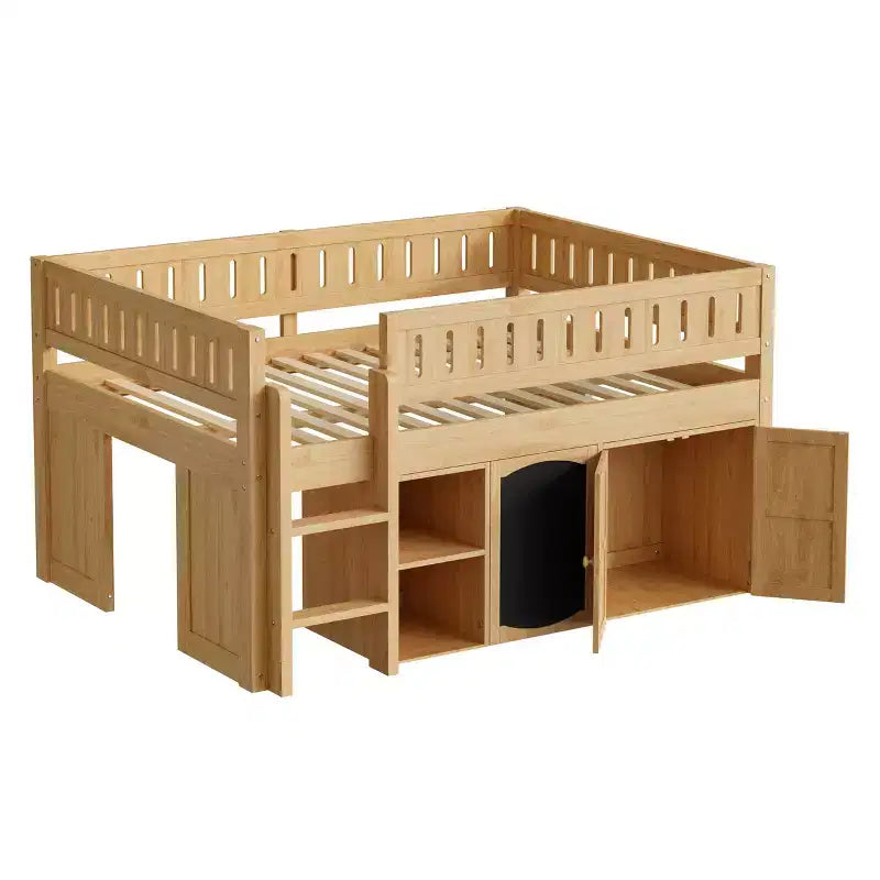 Lit mezzanine avec armoire de rangement