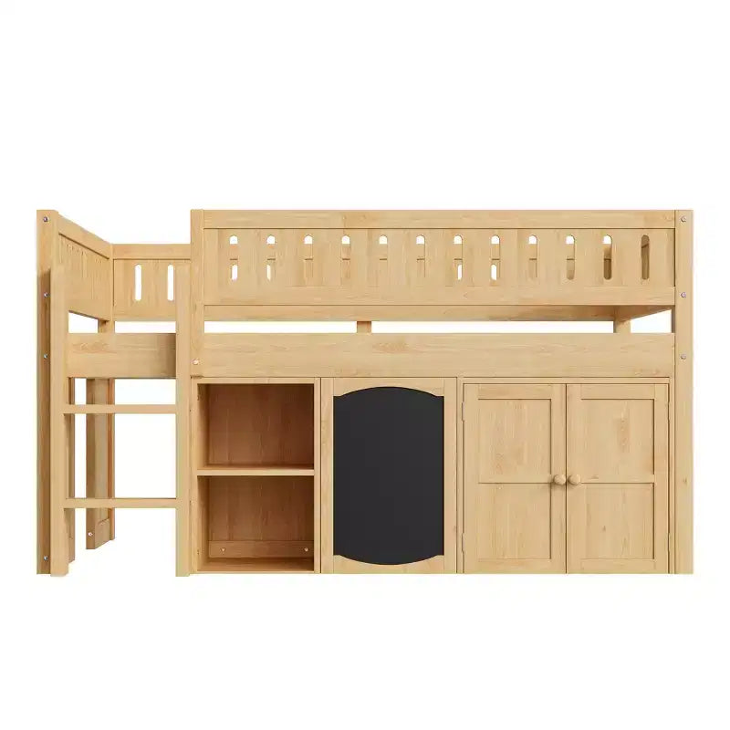 Lit mezzanine avec armoire de rangement