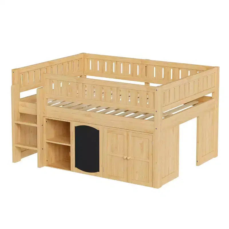Lit mezzanine avec armoire de rangement