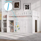 Lit mezzanine avec armoire de rangement