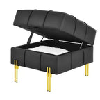 Pouf de rangement en cuir
