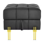 Pouf de rangement en cuir