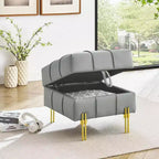 Pouf de rangement en cuir
