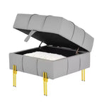 Pouf de rangement en cuir