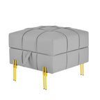 Pouf de rangement en cuir