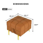 Pouf de rangement en cuir
