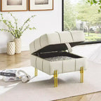 Pouf de rangement en cuir