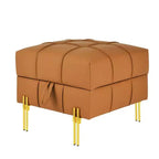 Pouf de rangement en cuir