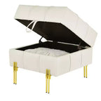 Pouf de rangement en cuir