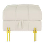 Pouf de rangement en cuir
