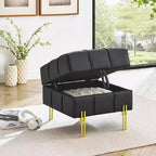 Pouf de rangement en cuir