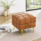 Pouf de rangement en cuir