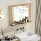 Miroir de courtoisie à cadre en bois