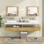 Miroir de courtoisie à cadre en bois