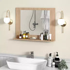 Miroir de courtoisie à cadre en bois