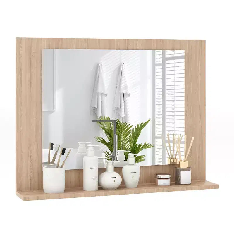 Miroir de courtoisie à cadre en bois