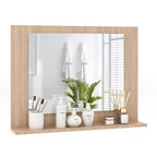 Miroir de courtoisie à cadre en bois