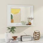 Miroir de courtoisie à cadre en bois