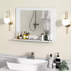 Miroir de courtoisie à cadre en bois