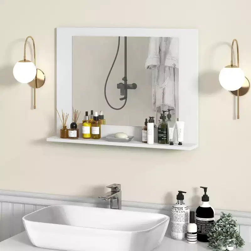 Miroir de courtoisie à cadre en bois