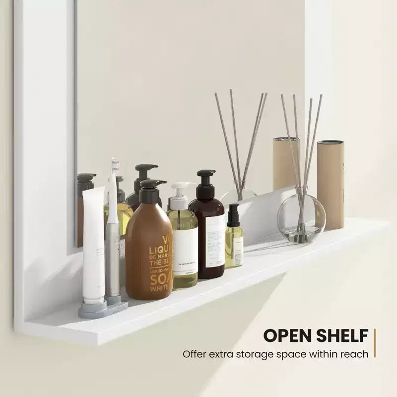 Miroir de courtoisie à cadre en bois