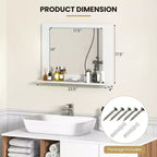 Miroir de courtoisie à cadre en bois