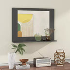 Miroir de courtoisie à cadre en bois