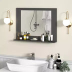 Miroir de courtoisie à cadre en bois