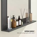 Miroir de courtoisie à cadre en bois