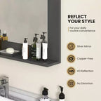 Miroir de courtoisie à cadre en bois