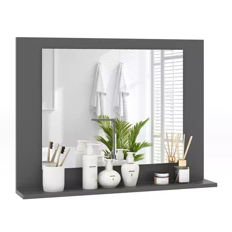 Miroir de courtoisie à cadre en bois