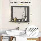 Miroir de courtoisie à cadre en bois
