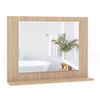 Miroir de courtoisie à cadre en bois