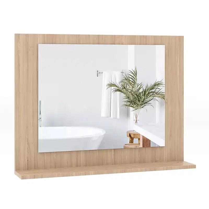 Miroir de courtoisie à cadre en bois